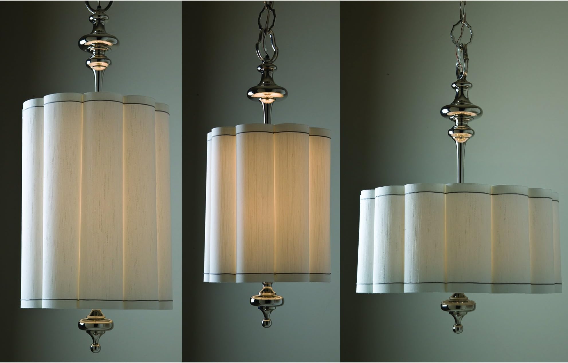 Global Views Fluted Pendant Nickel Tall