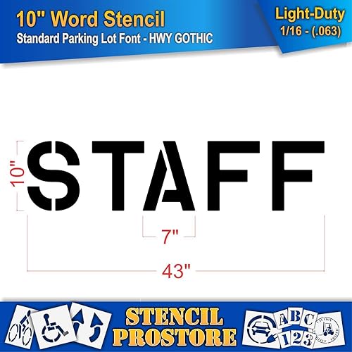 Miniatura 6 de Plantillas de marcado de pavimento  Plantilla de personal de 10 pulgadas  10 x 42 x 18 pulgadas (128 mil)  Grado profesional