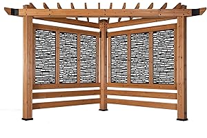 Verona Wooden Cabana Pergola with Bamboo Privacy Panels