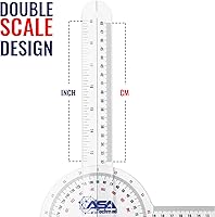 Vista 4 de ASA TECHMED 6 Pcs 360° 12, 8 and 6 Inch Medical Spinal Goniometer Angle Protractor Angle Ruler