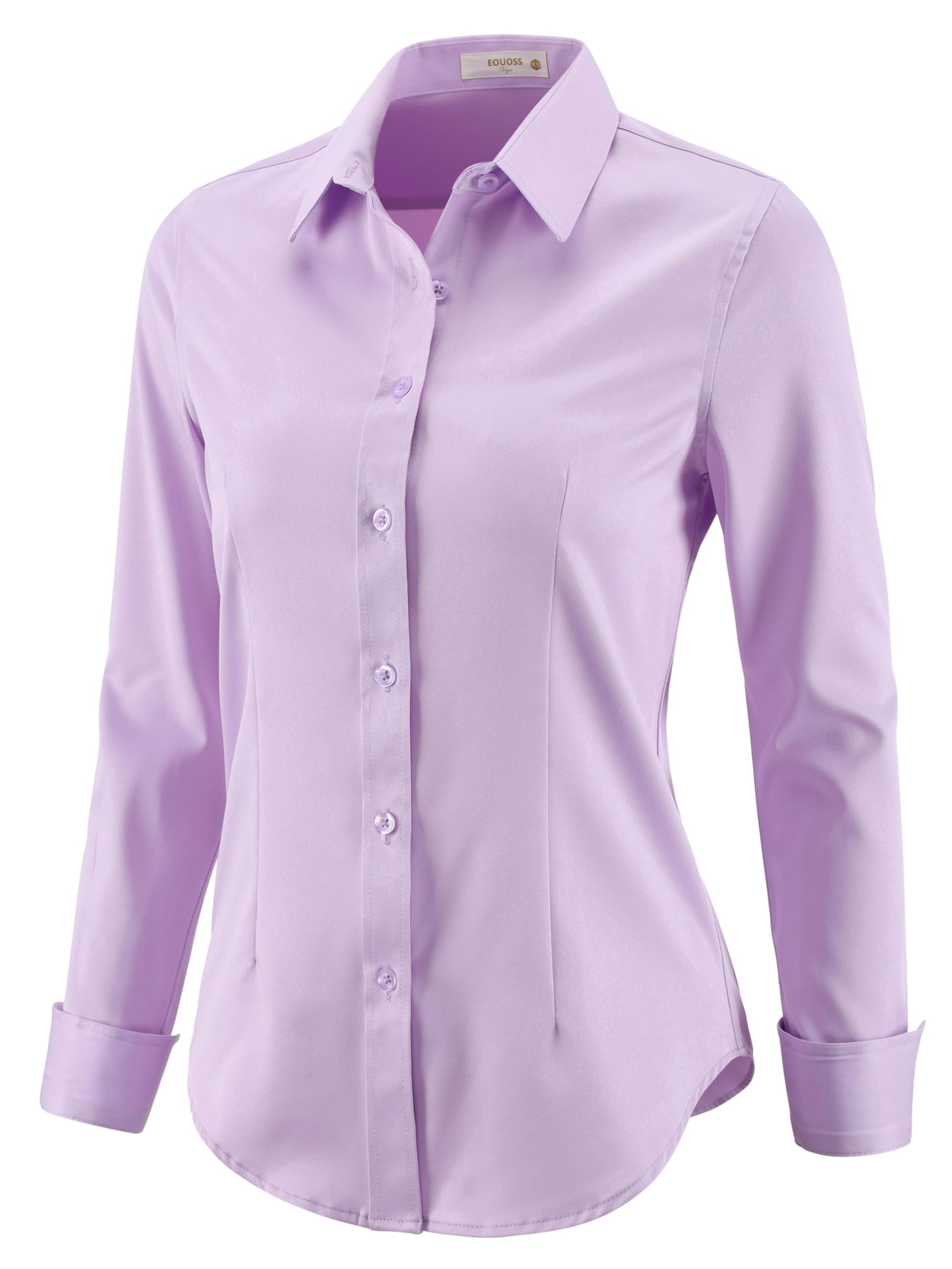 Button Down Shirts for Women Dress Shirts Long Sleeve Stretch Wrinkle Free Work Solid Casual Office Blouses Top