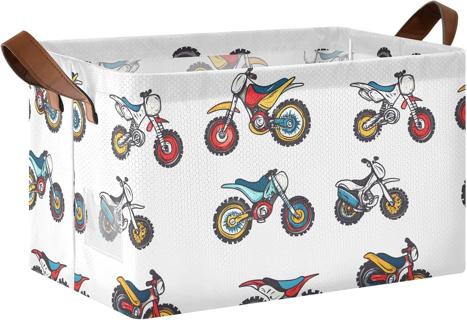 Motorbike Motorcycle Large Storage Basket Storage Bin Cube Waterproof Organizer for Toys Closet Shelves Bedroom Decorative Collapsible