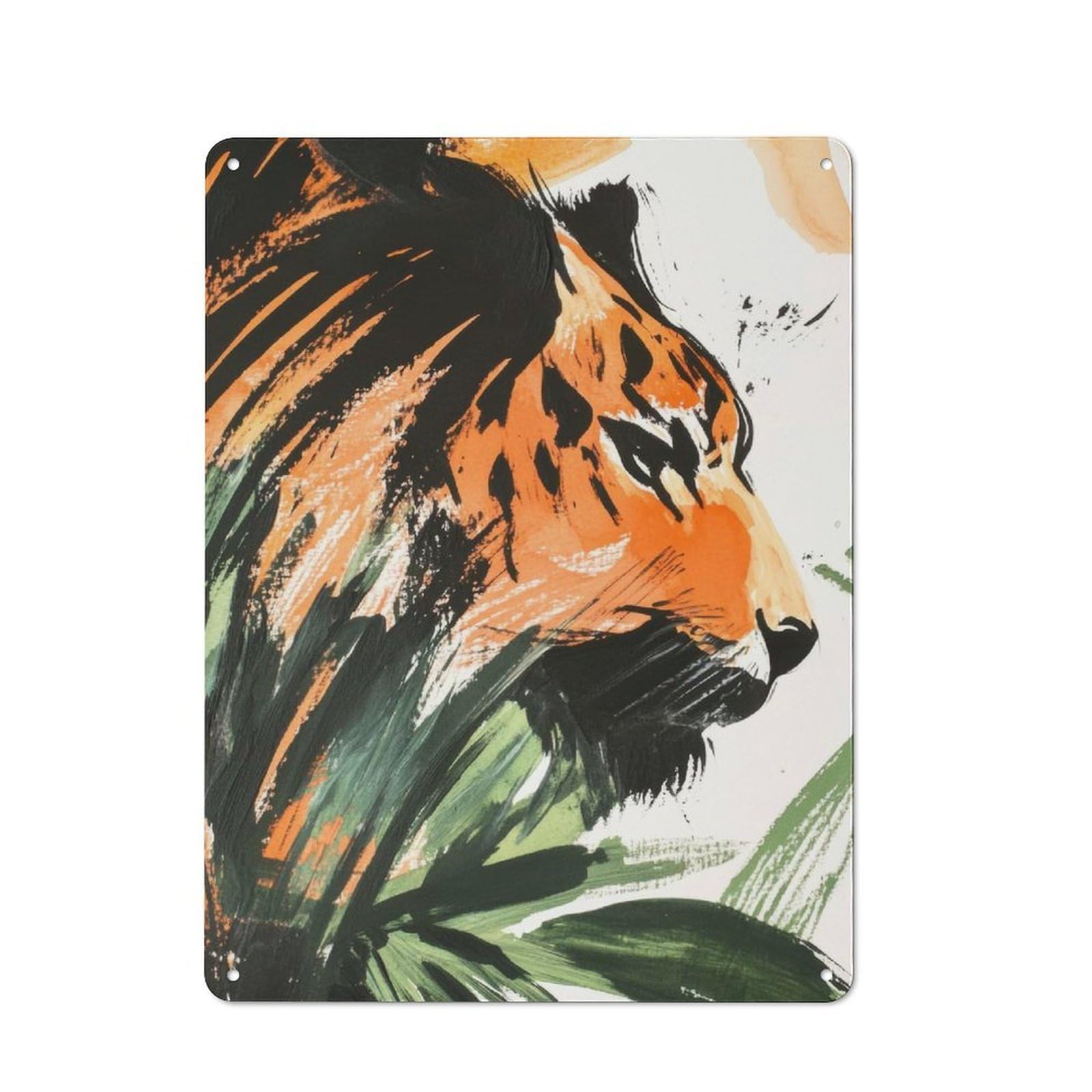 Industrial Tiger in Jungle Industrial Metal Sign 40x30cm, Industrial Wall Decor for Workspace, Cafe, Hallway Or Garage