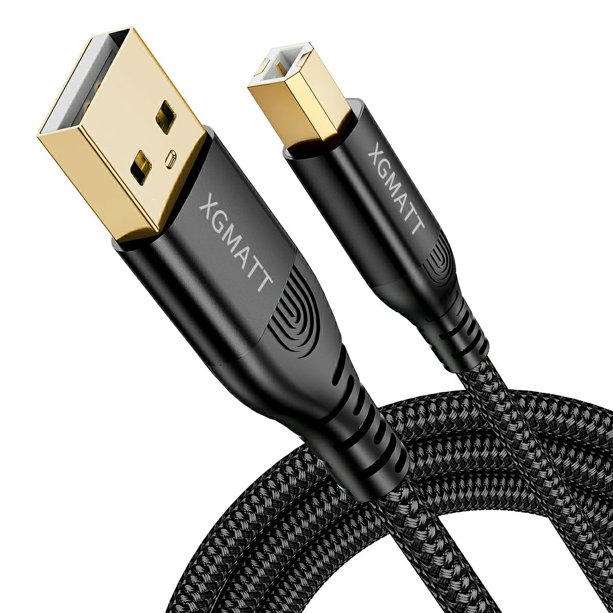 USB Druckerkabel 2M,USB B Drucker Kabel,USB 2.0 Typ B Kabel Hochgeschwindigkeits-Scanner kompatibel mit Lexmark, Dell, HP, Canon, Epson, Xerox, Brother, DAC und mehr,schwarz