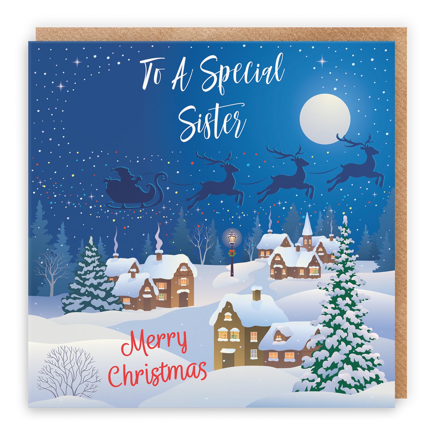 Hunts England - Sister Christmas Card - To A Special Sister - Merry Christmas - Winter Wonderland Collection - Fun Card
