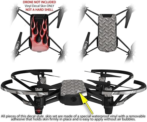 Miniatura 2 de Skin Wrap 2 Pack para DJI Ryze Tello Drone Metal Llamas Rojo Drone No Incluidas