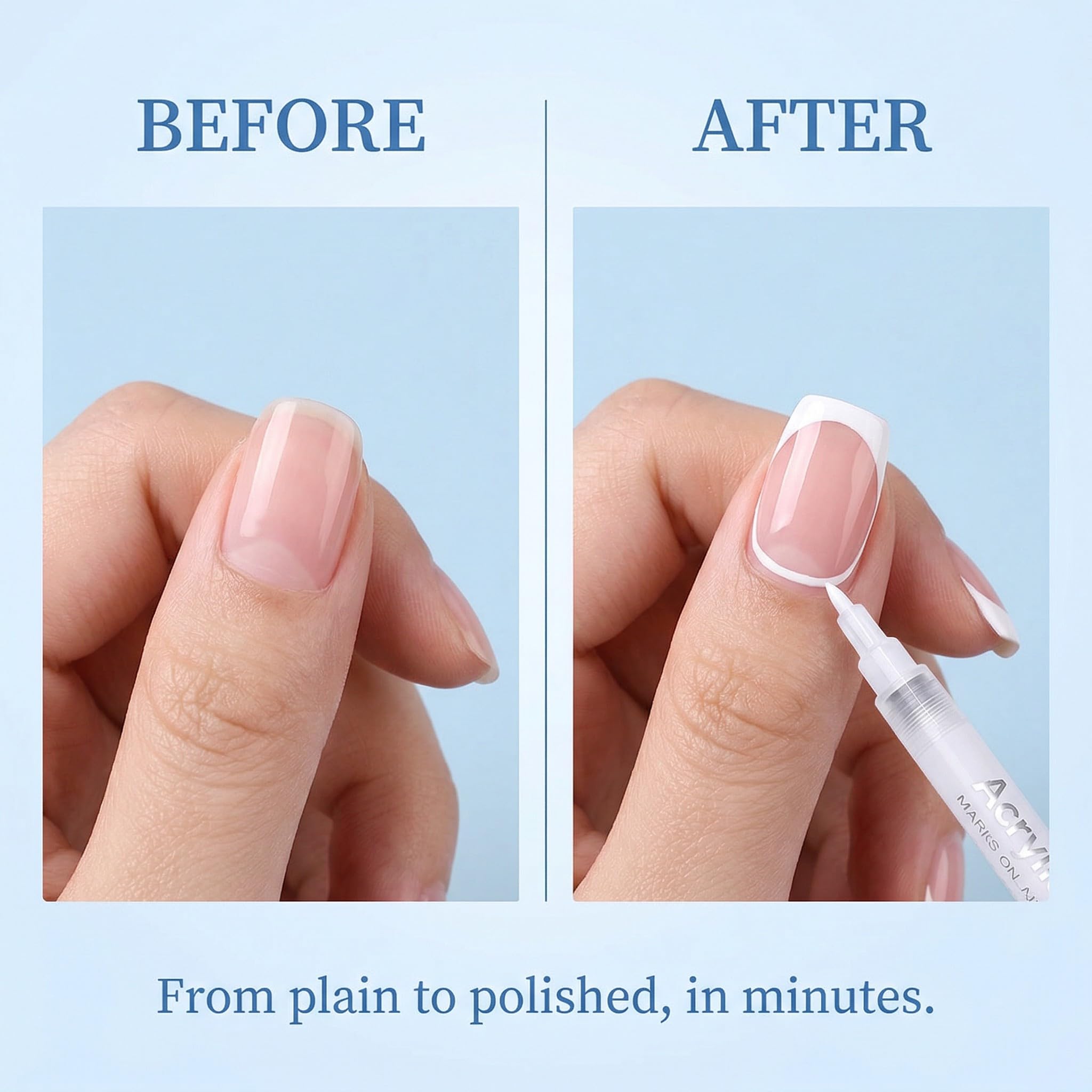 2 Pezzi French Nails - Penna Bianca Per Unghie Creativa, Set Di Unghie In Gel E Manicure, Penna Francese Di Precisione Per Nail Art