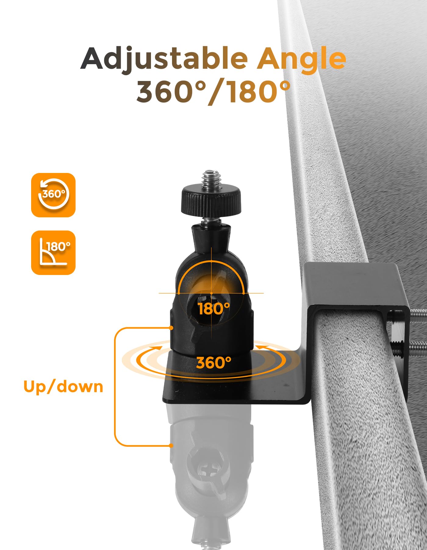 Uchwyt na rynnę dachową, uchwyt na kamerę, do All-New Blink Outdoor 4 (4. generacji)/(3. generacji)/Blink XT/XT2/Blink Mini/Blink do kamer wewnętrznych, regulacja 360 stopni (czarny, 1 opakowanie)