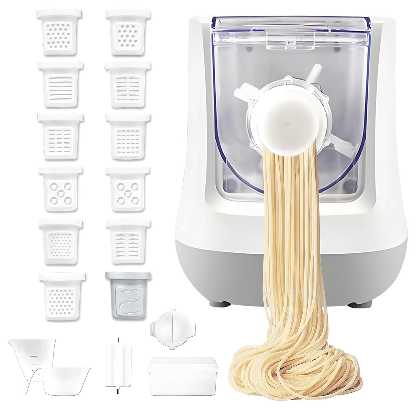 Automatyczna maszyna do makaronu 260 W, elektryczna maszyna do makaronu, 500 g, 12 rodzajów foremek do makaronu, maszyna do makaronu spaghetti
