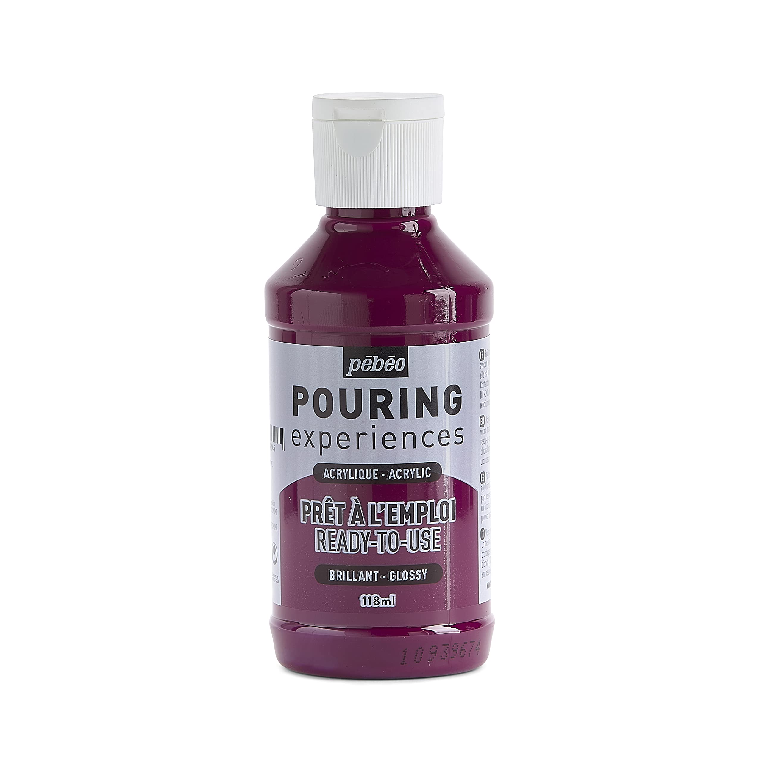 Pebeo Deep Magenta Pouring Experiences-Ready-To-Use Premixed Acrylic Paint-Ideal For Fluid Art, 118 Ml