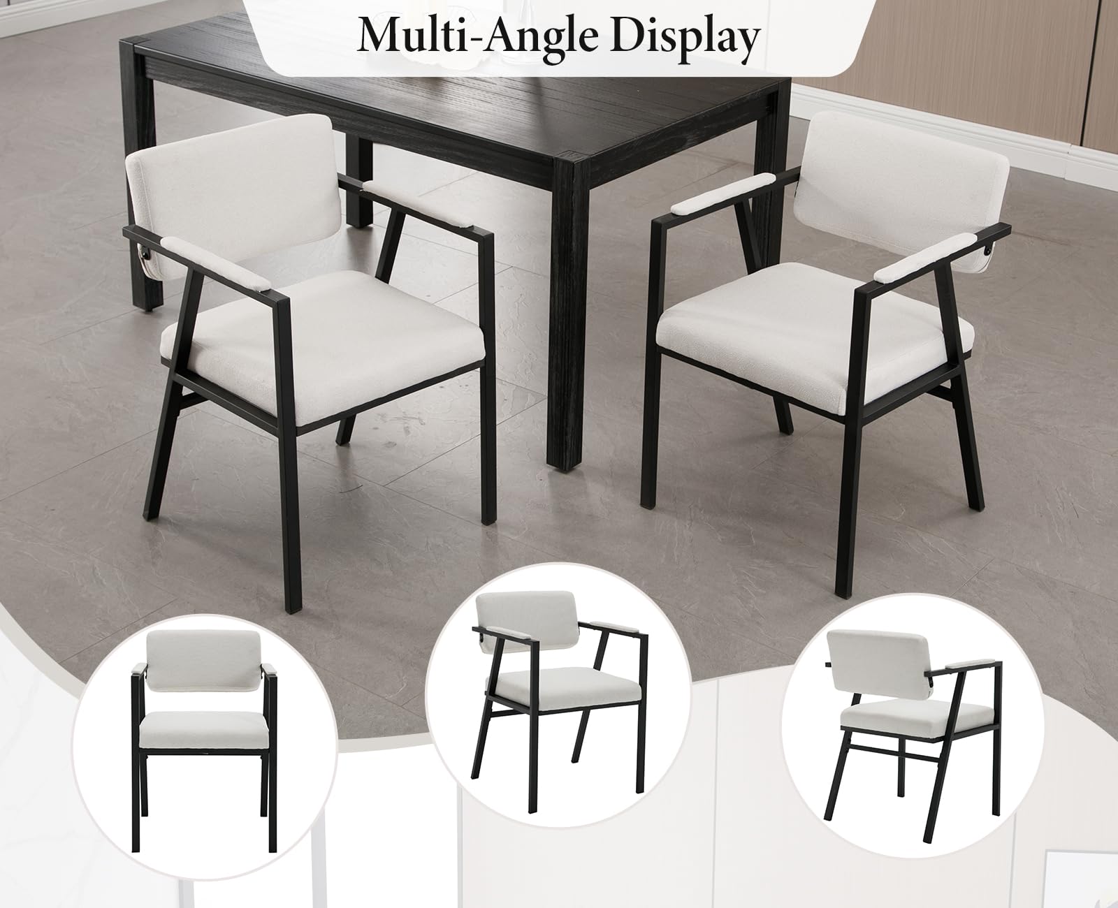 chairus Set di 2 Sedie da Cucina Moderne Sedie da Pranzo in Tessuto, Beige