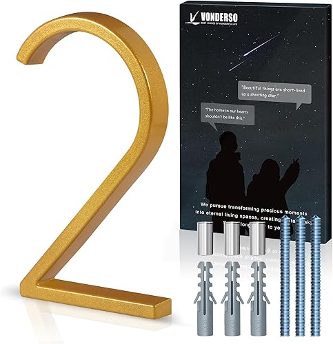 Miniatura 121 de VONDERSO - Letrero de dirección flotante de 5 pulgadas para exteriores de metal negro moderno para patio, calle y buzón, números de dirección Negro 1