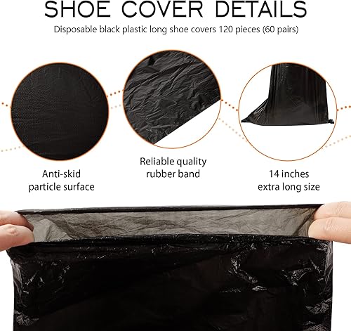 Miniatura 3 de Haysandy Fundas de zapatos desechables de plástico antideslizante para botas, cubiertas largas impermeables para zapatos, cubiertas de zapatos de