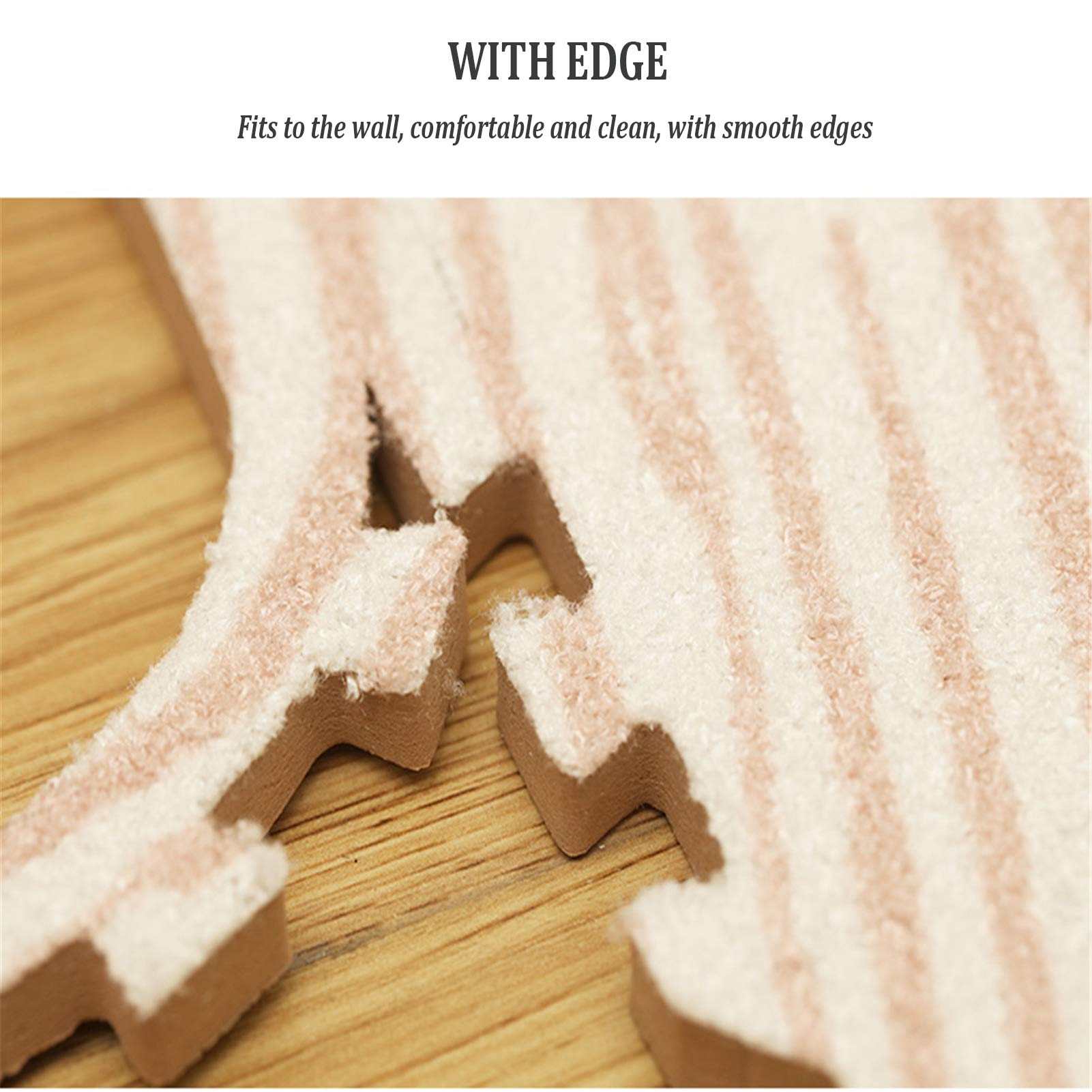 Tappetino per Giochi per Bambini, Tappetino per Puzzle in Schiuma di Peluche Ad Incastro Eva - Protezione del Pavimento per Sala Giochi Yoga per Esercizi in Garage,White+Brown,16