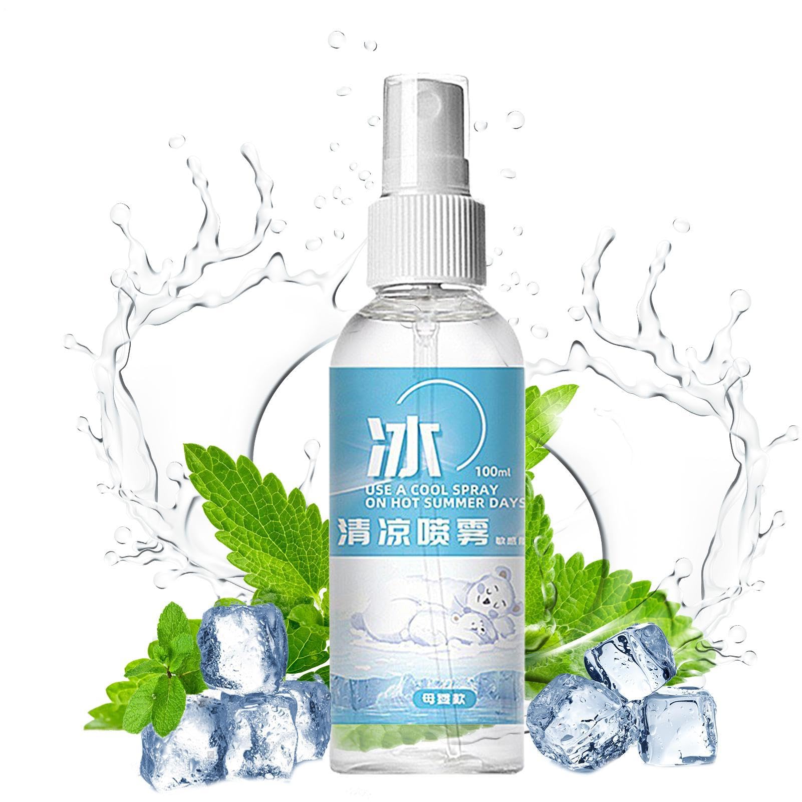Spray chłodzący do ciała, naturalna mgiełka miętowa do szybkiego chłodzenia, 100 ml przenośne urządzenia chłodzące dla rodziny, na kemping, wędrówki, wycieczki, sport