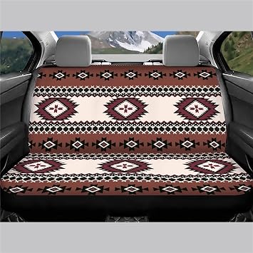 Aztec Rear Bench Seat Cover Western Car Accessories Universal Back Seat Cover for SUV Truck Split Stretchy Backrest Protector for Kids Car Interior