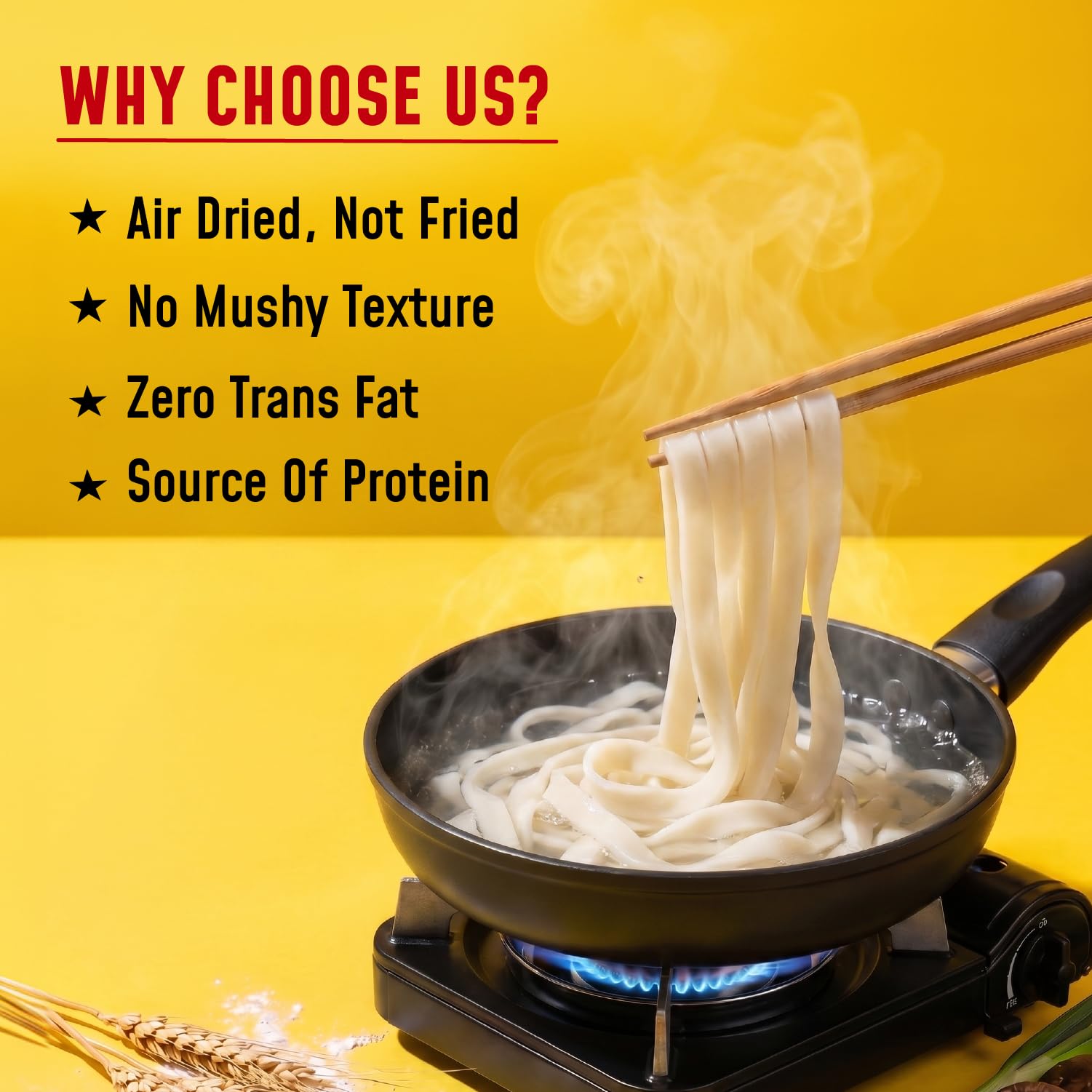 MasterChow Wheat Udon Noodles | No Preservatives | Get Restaurant Style Taste in Just 6Minutes | Not Fried | Serves 4-5 Meals | 300gms 3