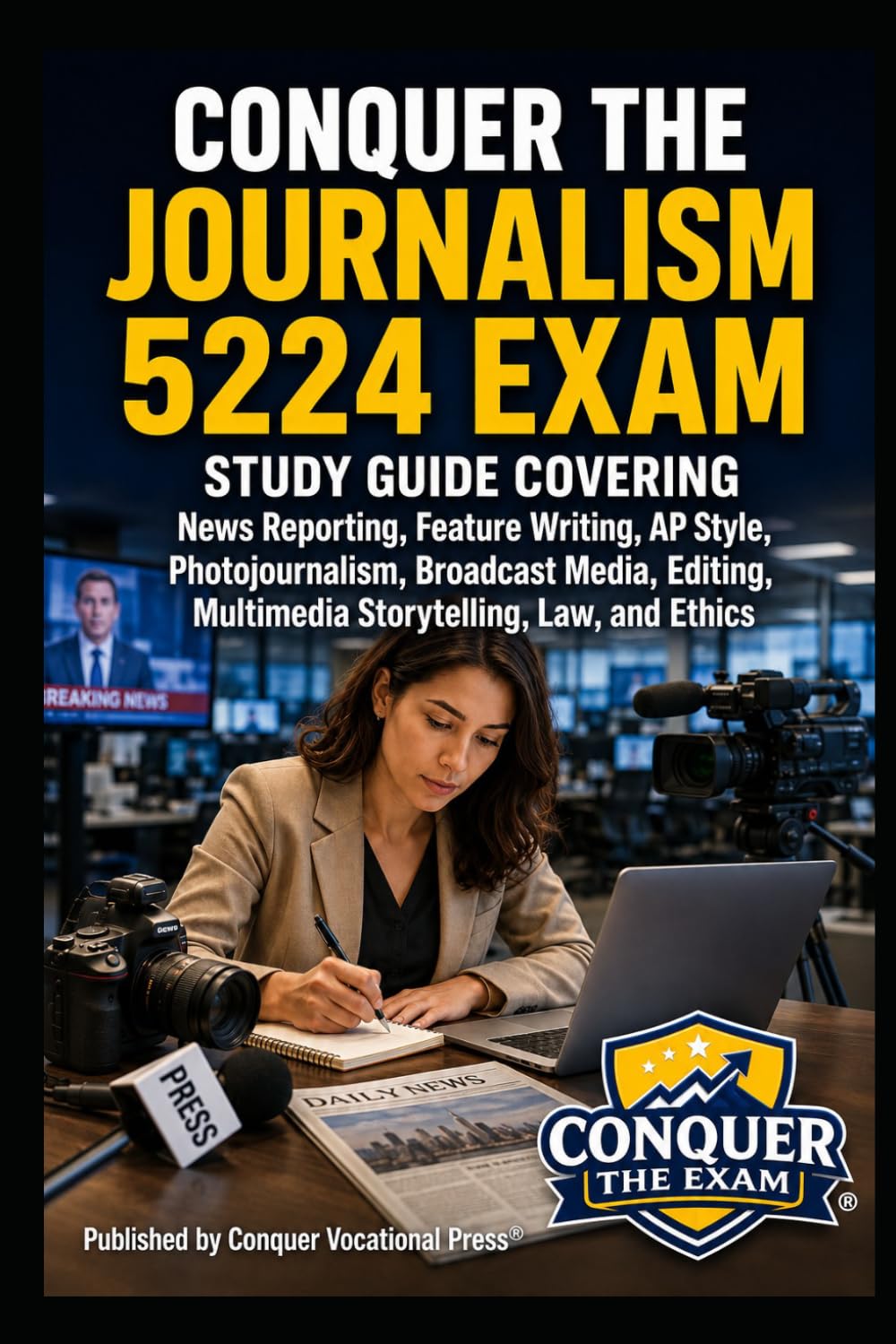 Conquer the Journalism 5224 Exam: Study Guide Covering News Reporting, Feature Writing, AP Style, Photojournalism, Broadcast Media, Editing, ... Ethics (Conquer Teacher Certification Exams)