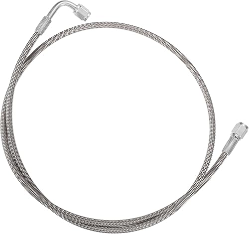 Miniatura 21 de AN3 - Línea de alimentación de aceite turbo de acero trenzado de 90 grados a extremo de manguera recta, turbocompresor remoto de 42 pulgadas, línea