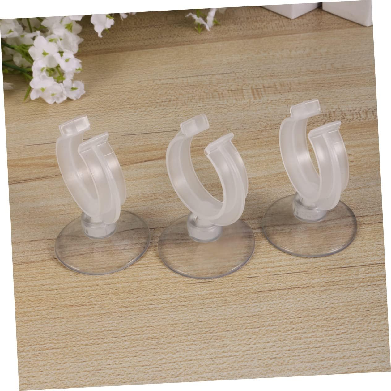 minkissy 6 Pack Aquarium Water Pipe Fixing Clips Holder for Fish Tank Inlet Outlet with Suction Cup Durable Plastic Clamp 1.77X1.45X1.45In