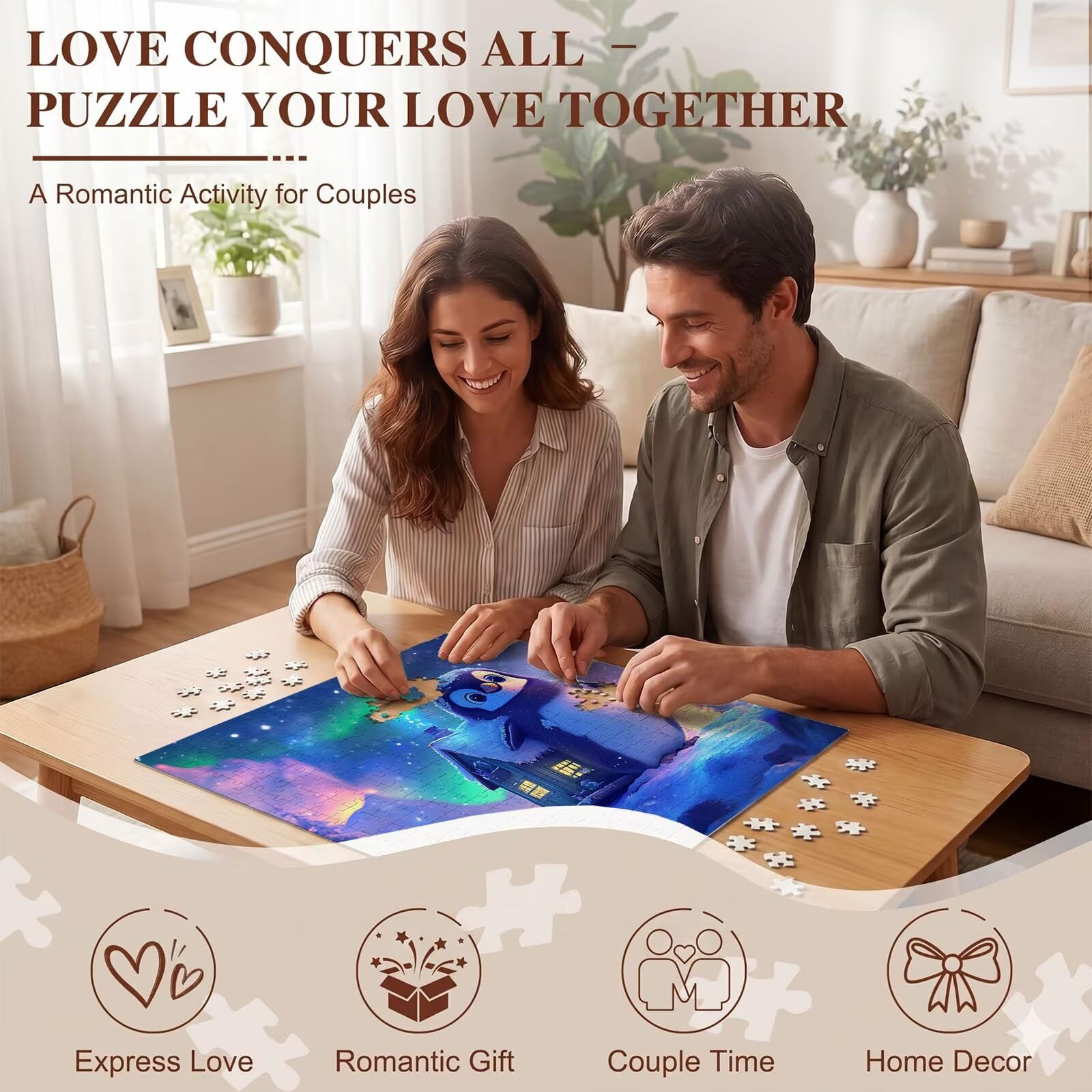 Carino pinguino Puzzle 1500 Pezzi per Adulti, Puzzle in Legno - Collezione Classica con Poster Incluso -Sfida di Concentrazione e Passatempo Antistress, Gioco Educativo per Famiglia, 87 x 57 cm f0-562