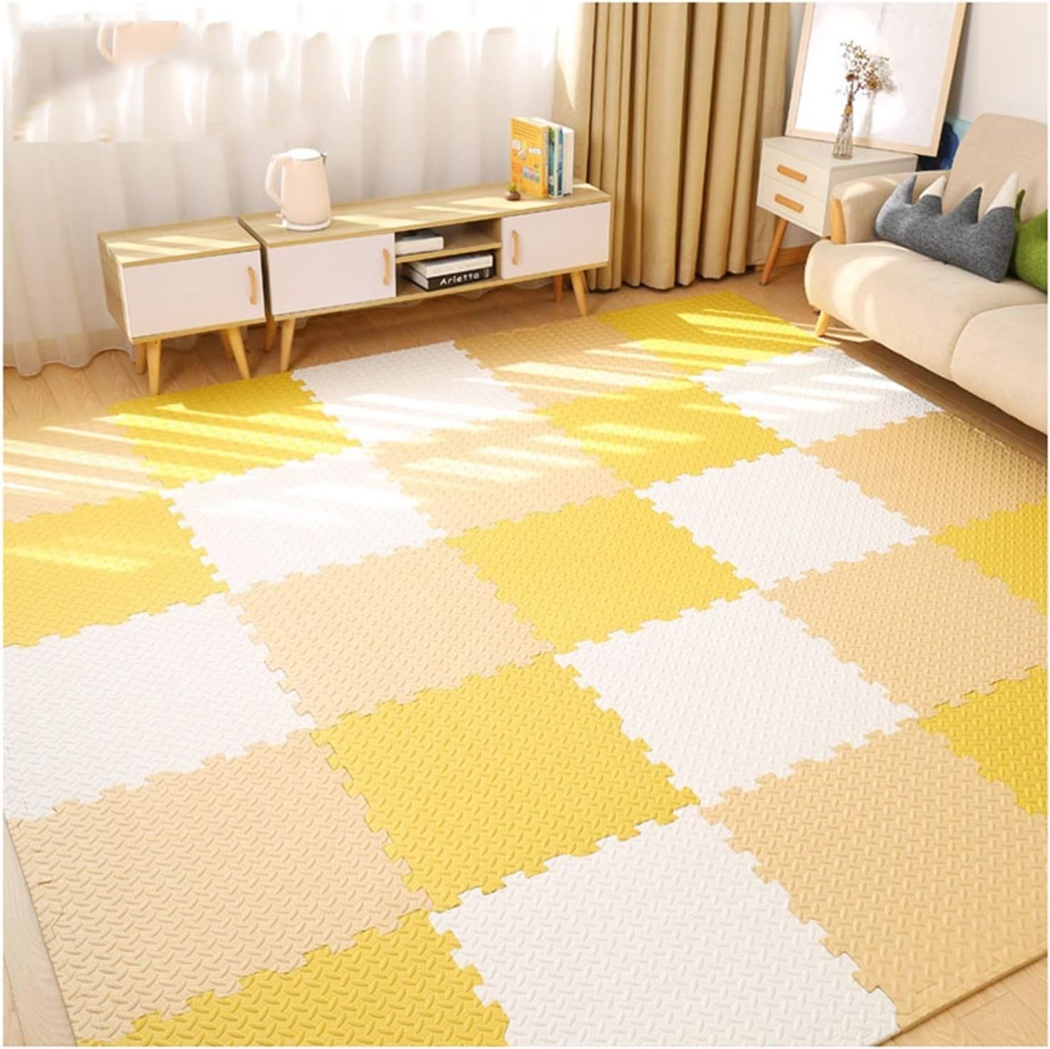 Foam Play Mat Large Baby Activity Mat for Children, Kids, Toddler Crawling Gym Yoga Sport (Color : F, Size : 60x60x1.2cm-16pcs)