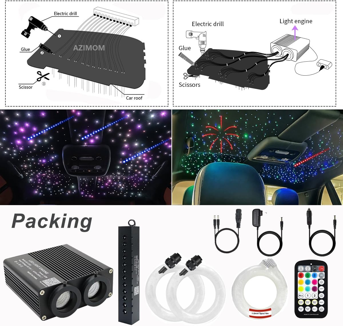 DIY Starlight Headliner Kit for Cars