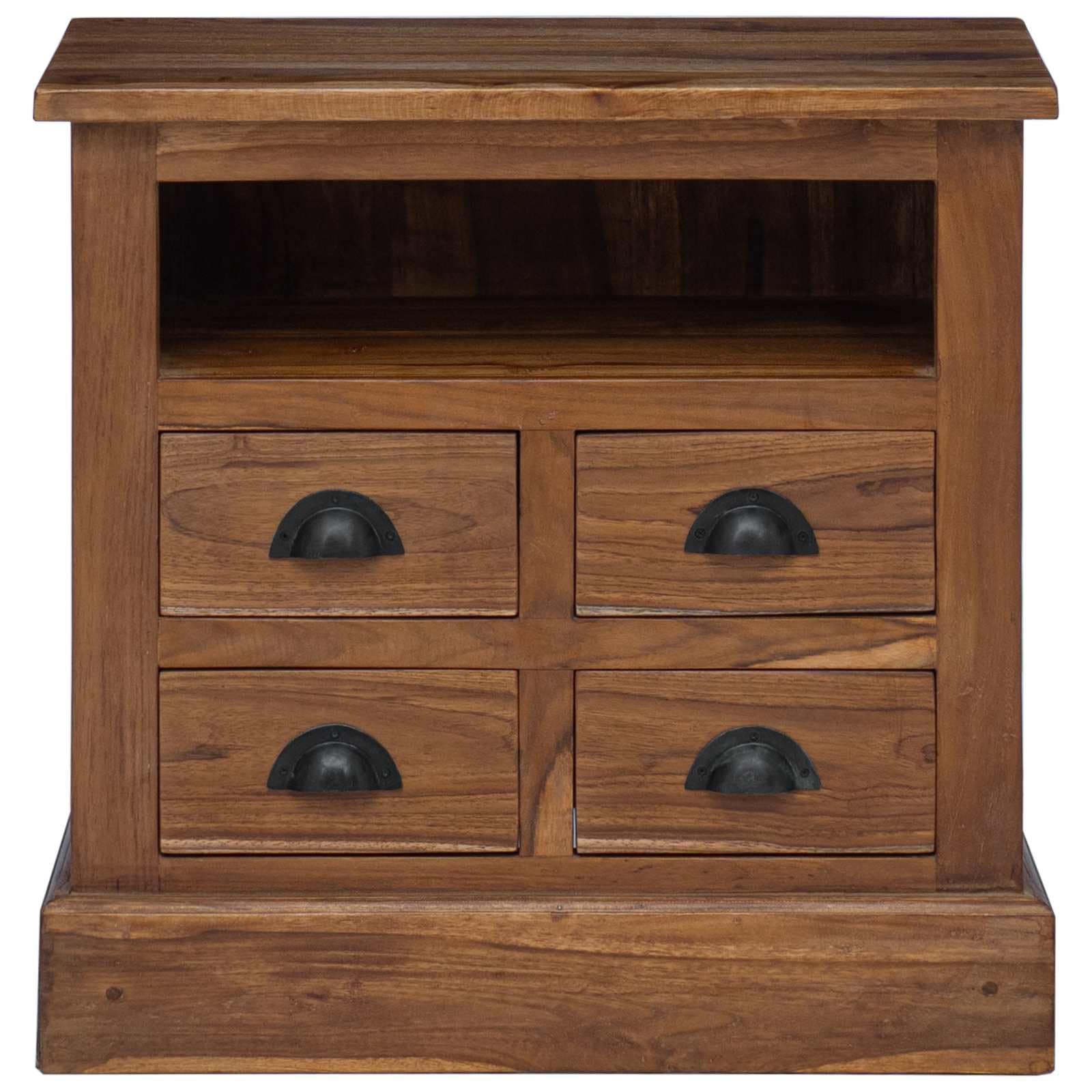 Mobiletto in legno massello di teak, 60 x 30 x 60 cm, comò naturale