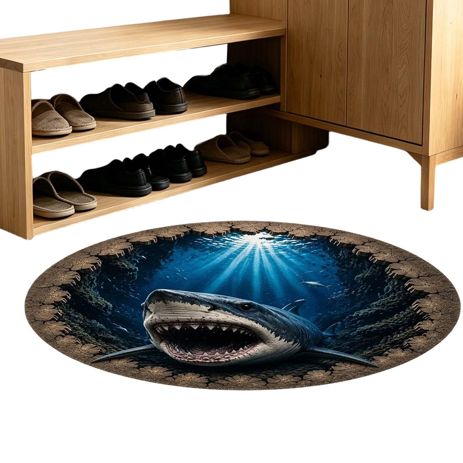 Alfombra de Antideslizante Suave de Animales Marinos con Ilusión Óptica