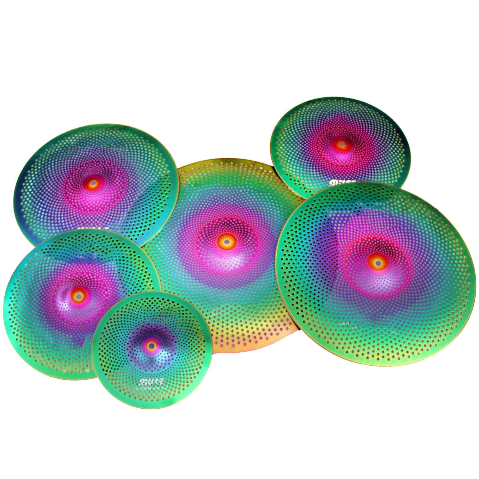 Pratos de Bateria 6 Peças De Prato Mudo Colorido 10