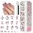 qiipii 2052Pcs Pink Nail Rhinestones Light Pink Rhinestones for Nails 72 Multi Shapes Big Gems +1980 Flatback Round Beads K9 Glass Crystals Diamonds Jewels Nail Charms Nail Art for Nails Faces Makeup