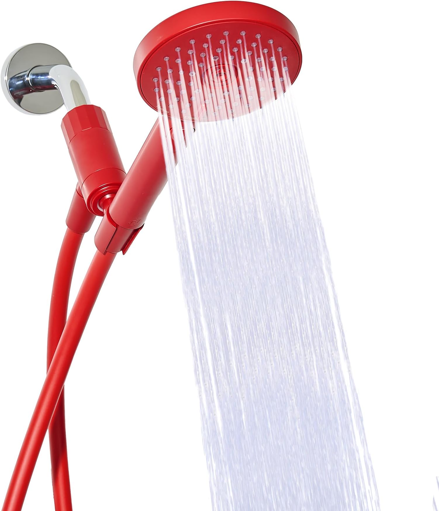 Handheld Shower Head, High Pressure, 3 Spray Functions Plus Pause, Extra Long 70 Inch Hose - Eco-friendly Materials - Easy DIY Installation - High Pressure Performance - Red