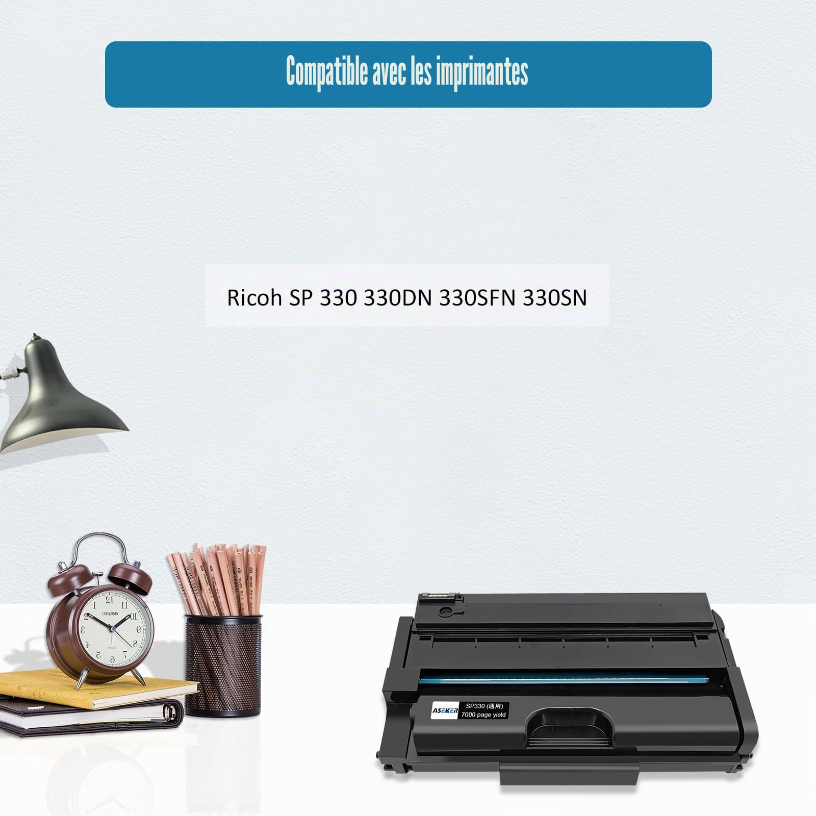 Compatible Toner Cartouche pour Ricoh SP 330 330DN 330SFN 330SN Imprimante 408283 Très Haute Capacité 7000 Pages (Noir x 1)