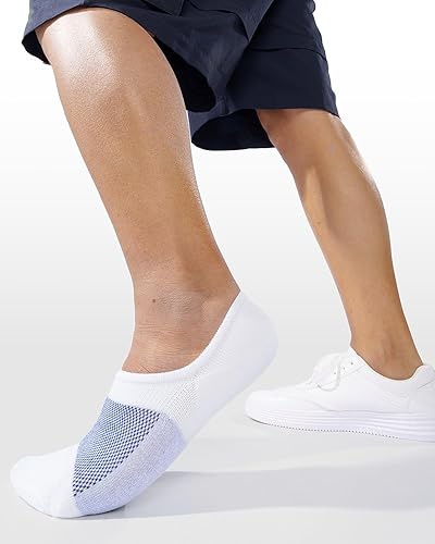 Miniatura 2 de IDEGG - Calcetines deportivos de algodón de corte bajo con agarre antideslizante para hombres