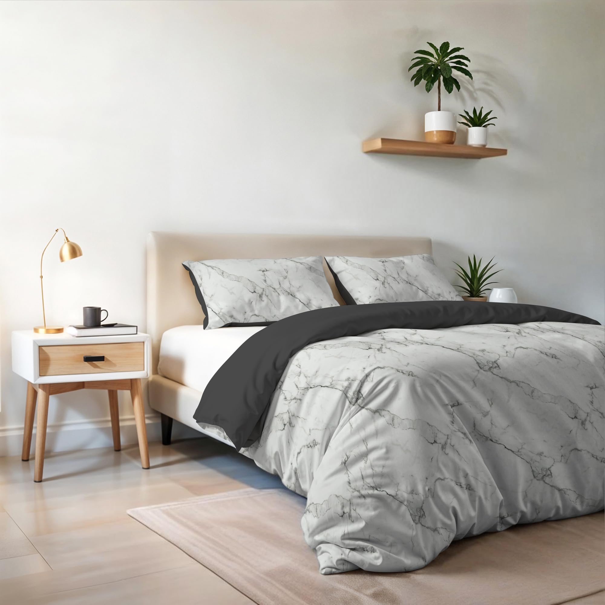 Italian Bed Linen MB Home Italy “Fashion” Duvet Cover Set, Marble, Double