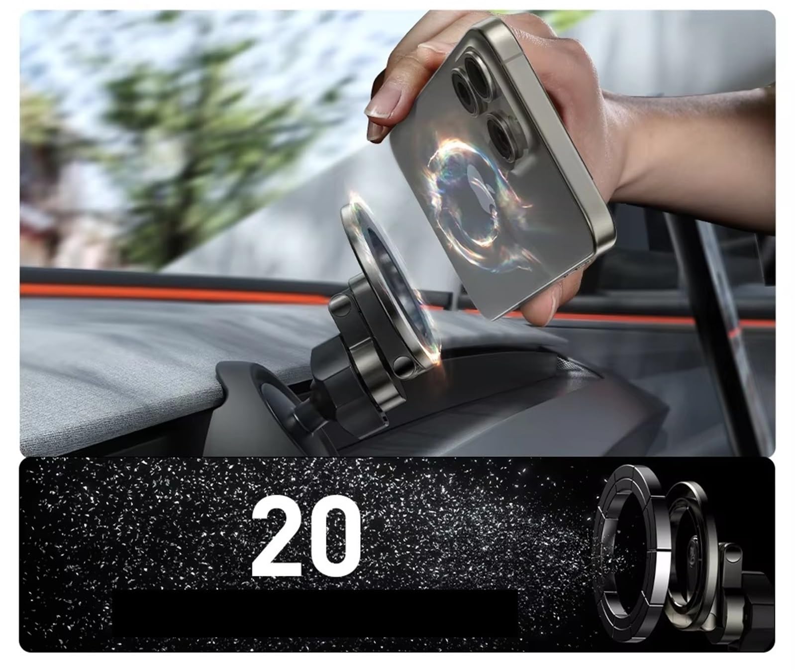 Per Tesla 2025 Per Model 3 Per Y Per YZ Supporto Magnetico Telefono Auto Supporto Presa D'aria Supporto Auto Rotante A 360 Gradi Supporto Telefono Auto(Basic model)