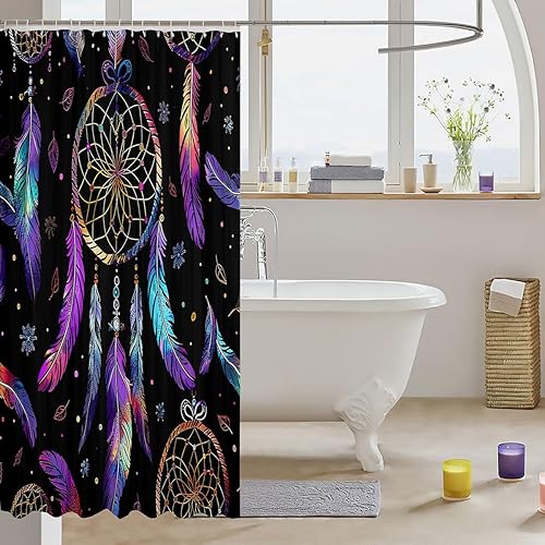 Vista 58 de Erosebridal Kids Tie Dye Shower Curtain, Girls Bohemian Hippie Bath Curtain, Watercolor Psychedelic Bathroom Accessories, Waterproof Polyester