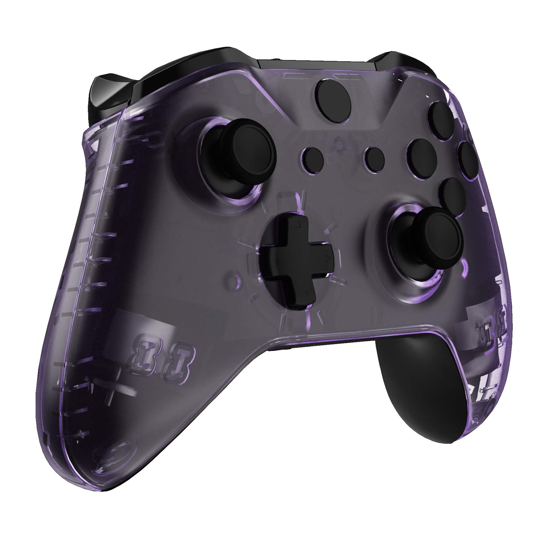 eXtremeRate Carcasa para Xbox One X S Funda Delantera con Agarre Izquierdo Derecho Protectora de la Placa Cubierta Antideslizante Asa Mango para Xbox One S/X Mando-Model 1708(Violeta Transparente) — view 6
