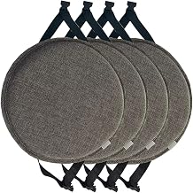 Generisch Sandalye minderi, rahat yuvarlak sandalye minderi, yemek odas  sandalyeleri ve bar tabureleri i in, kaymaz oturma minderi, bantl , koyu gri, 35 cm, 4'l  set, yemek odas  mobilyalar  i in