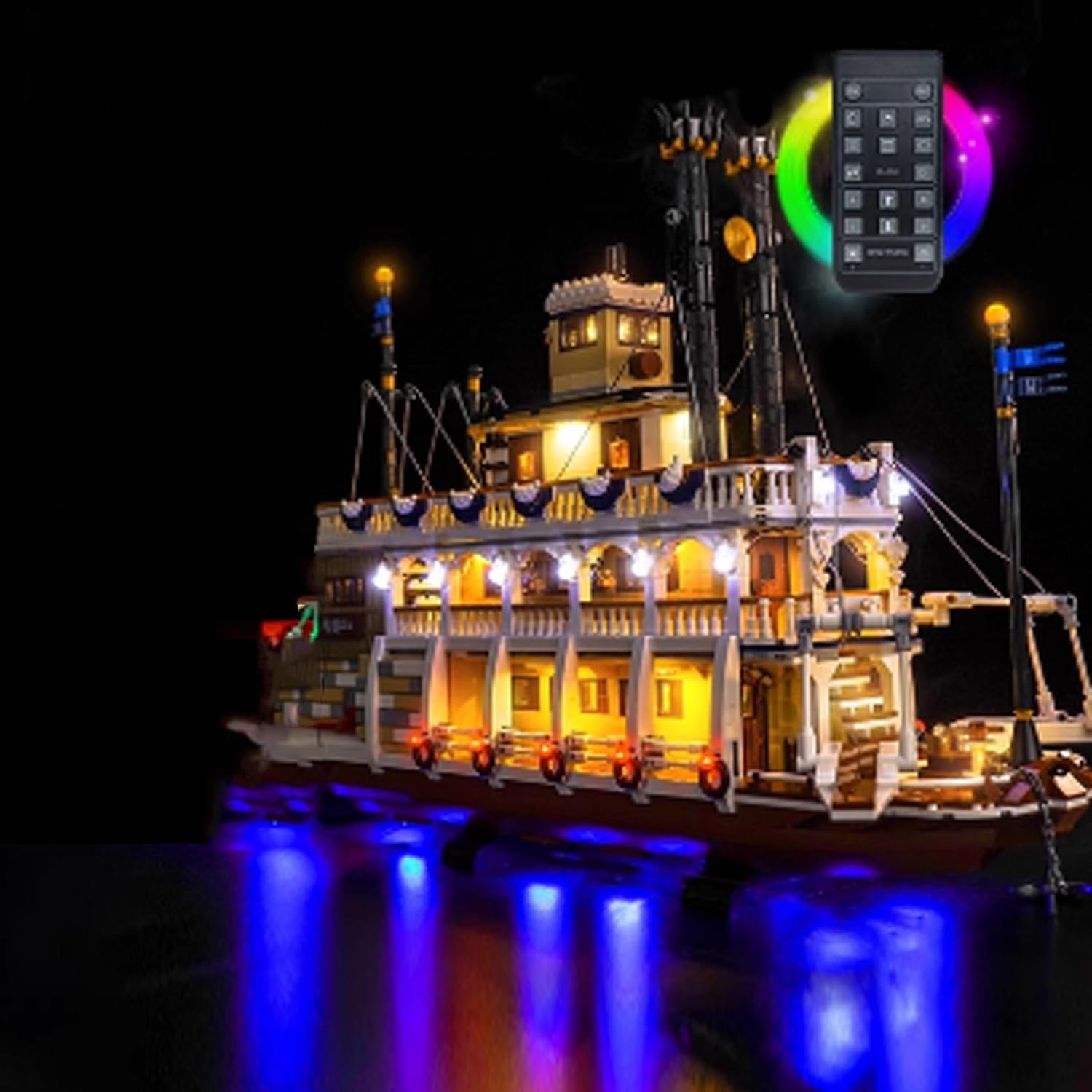 LED Lighting Kit Compatible with Lego 21356 Canal Steamboat Series LED Light Set (Model Kit Not Included - Lighting Components Only) (Upgrade Remote Control Version)
