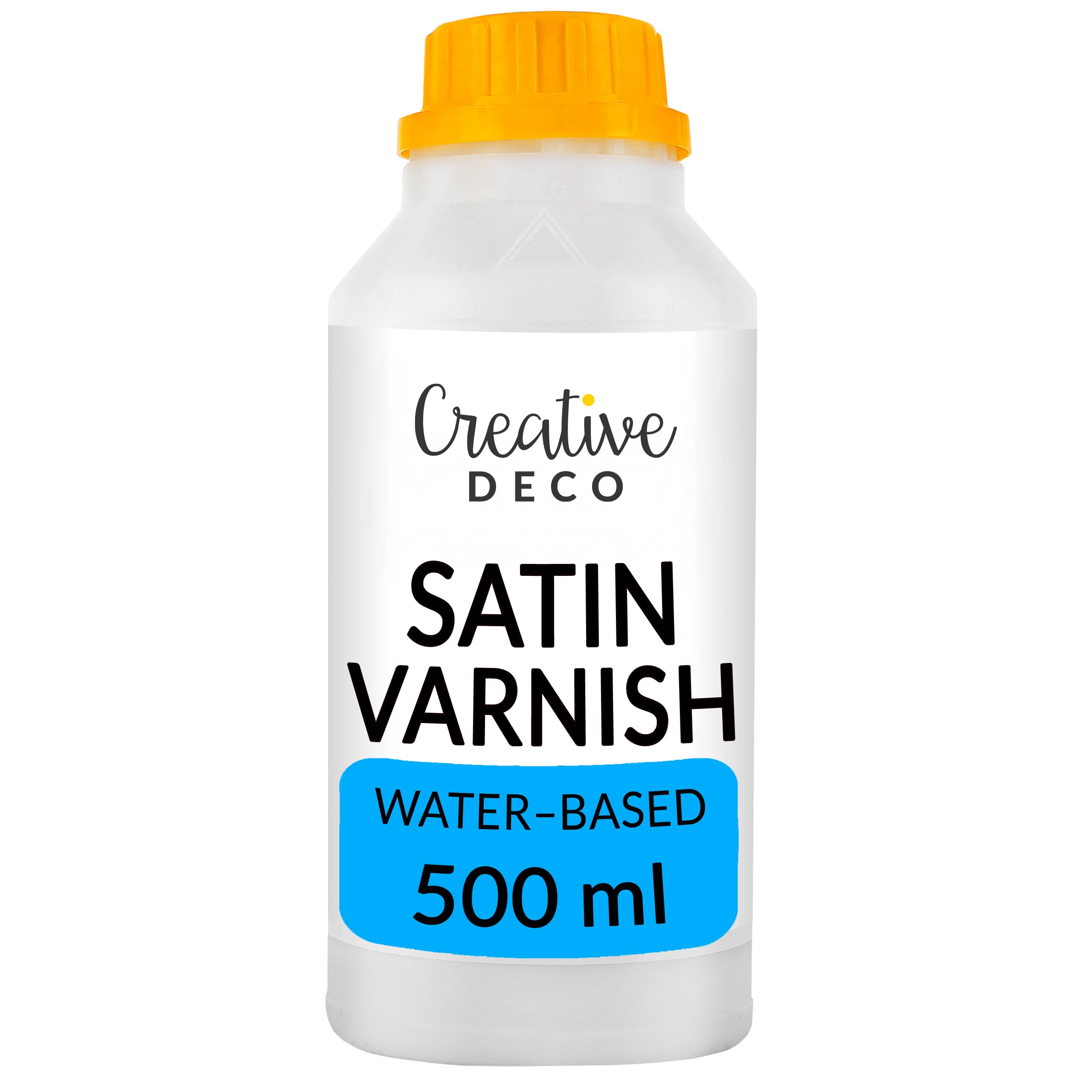 Creative Deco Clear Varnish for Craft, Water Based Varnish, Acrylic Sealer, Satin Finish, Clear Protective Acrylic Varnish for Canvas, Wood, MDF, DIY & Art Projects, 500 ml