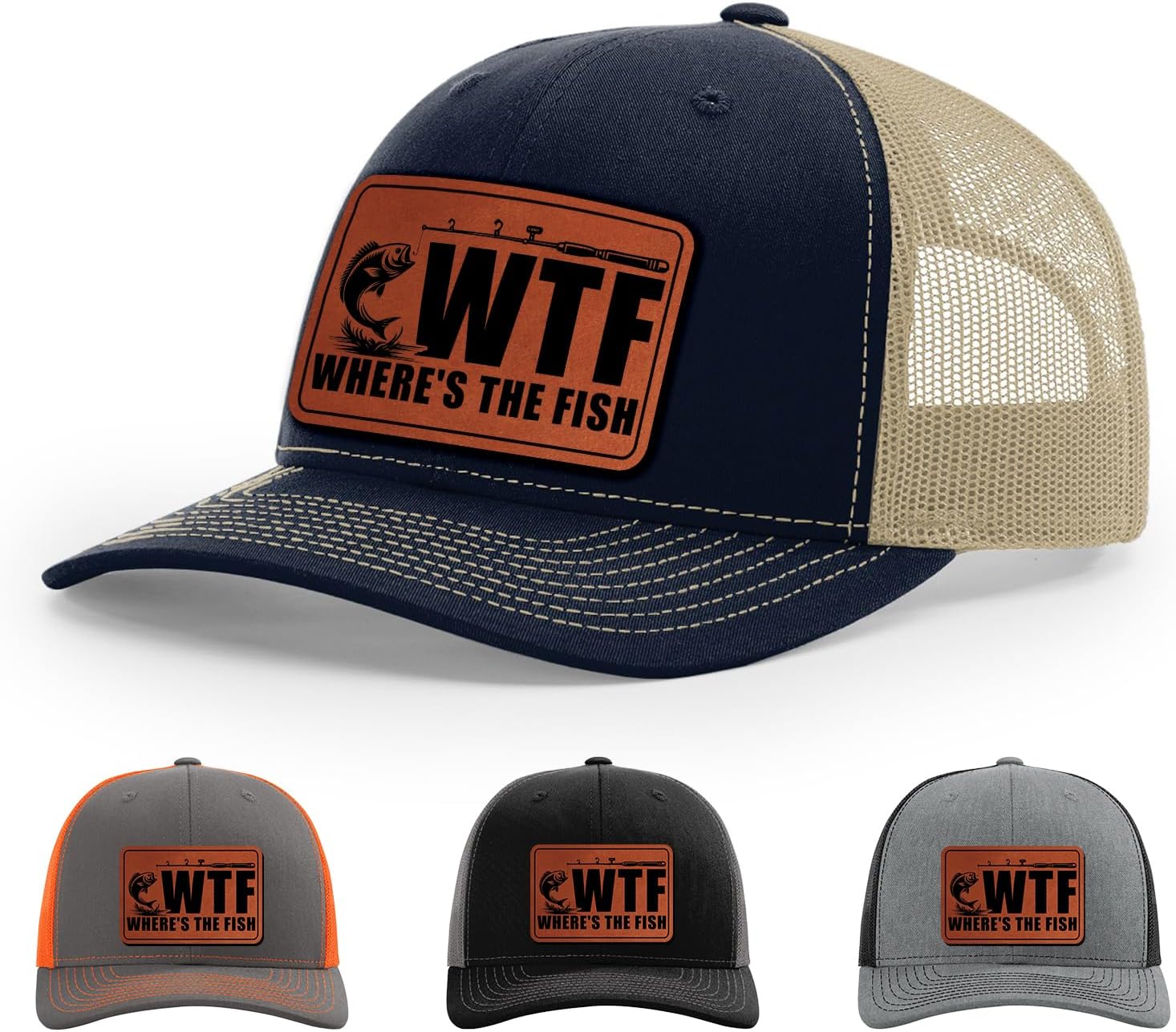 WTF: Where's The Fish Fishing, Fish Lover Gifts, Fathers Day, Fisherman Gifts, Fish Hook Hat