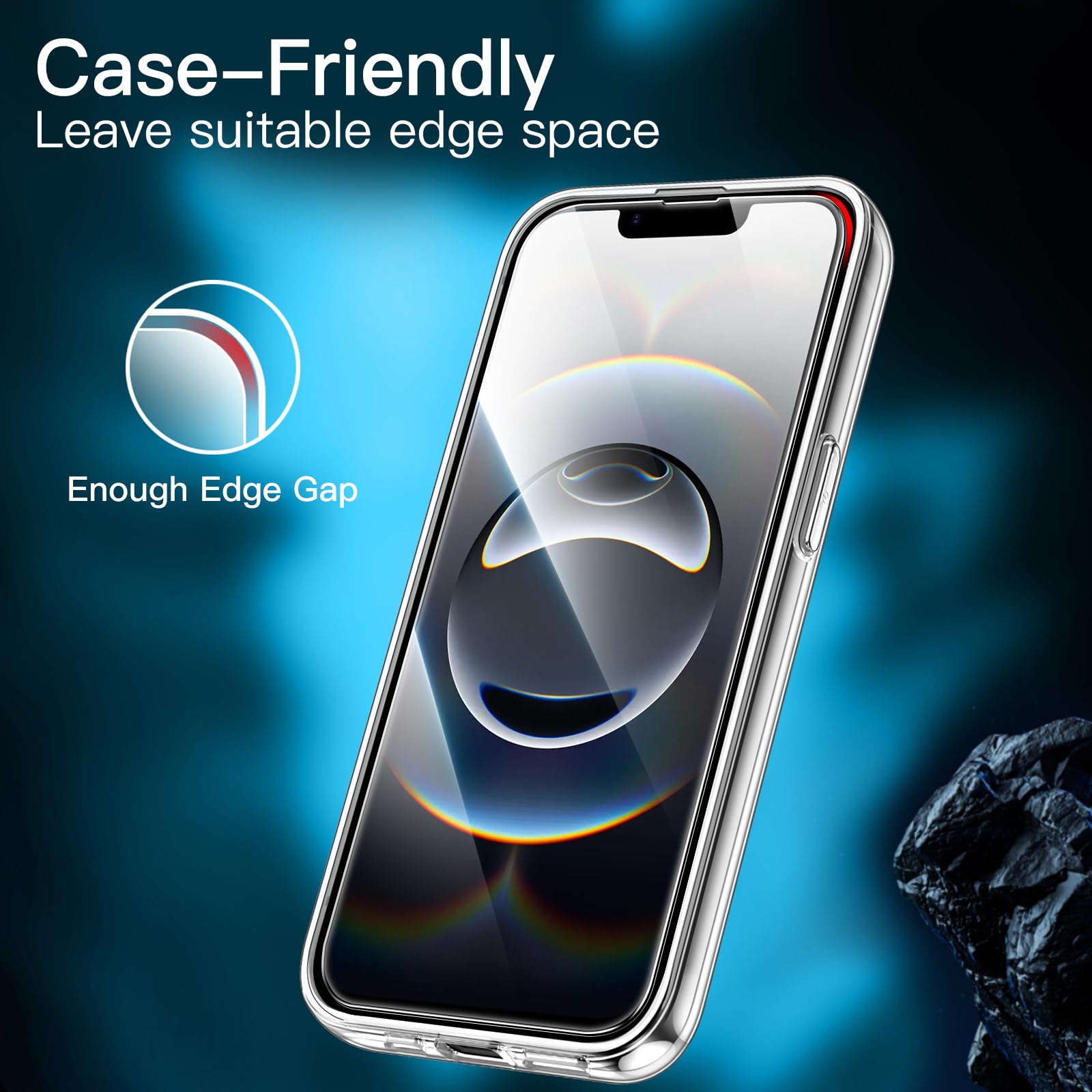 JETech 3-in-1 Hülle Für IPhone 14 (6,1 Zoll) – Mit 2x Glas Schutzfolie, Stoßfest & Klar