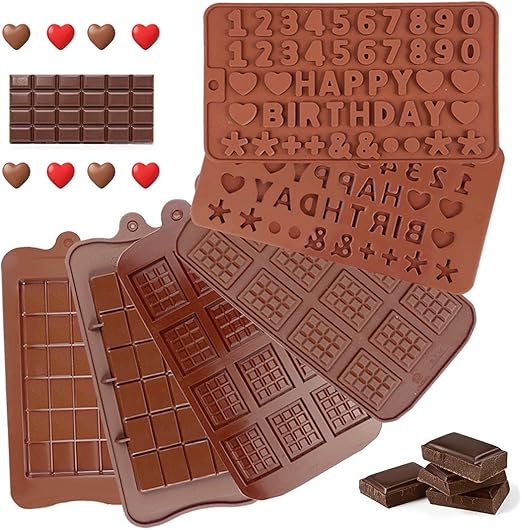 Koqit Schokoladenform Silikon - 2 Stück Extra Tief Für Schokoladentafeln (BPA-frei, Backofenfest)