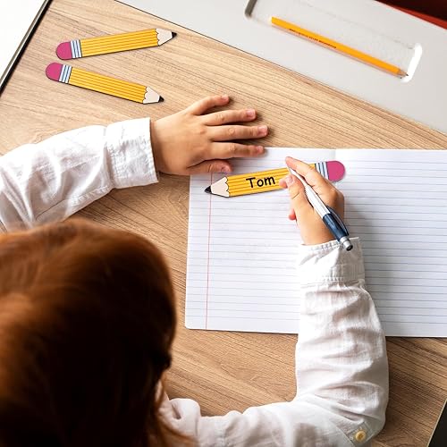 Miniatura 6 de Whaline 101 unidades de lápiz de regreso a la escuela, con nombre con cartón, palitos de nombre para profesores, estudiantes, agrupación para