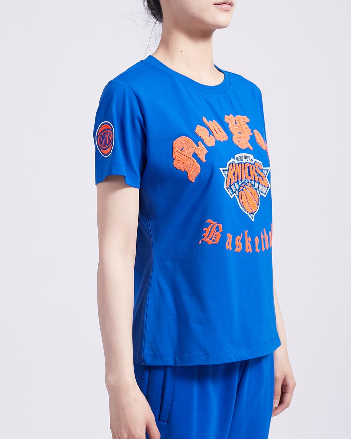 Pro Standard Womens NBA Old English Cotton Short Sleeve Slim Fit Tee - Image 3