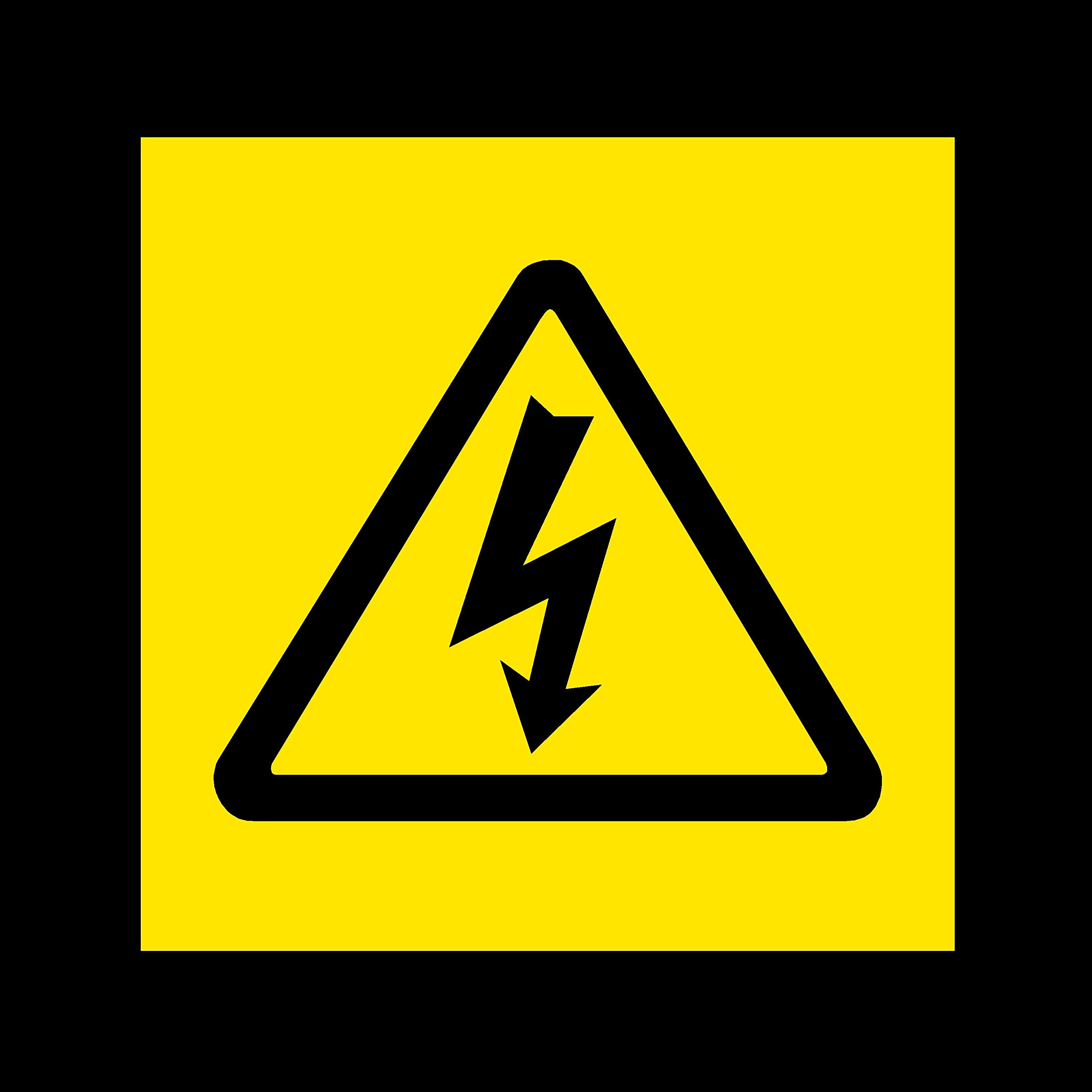 Ussp&S Yellow Electricity Hazard Warning Symbol 50X50mm Background