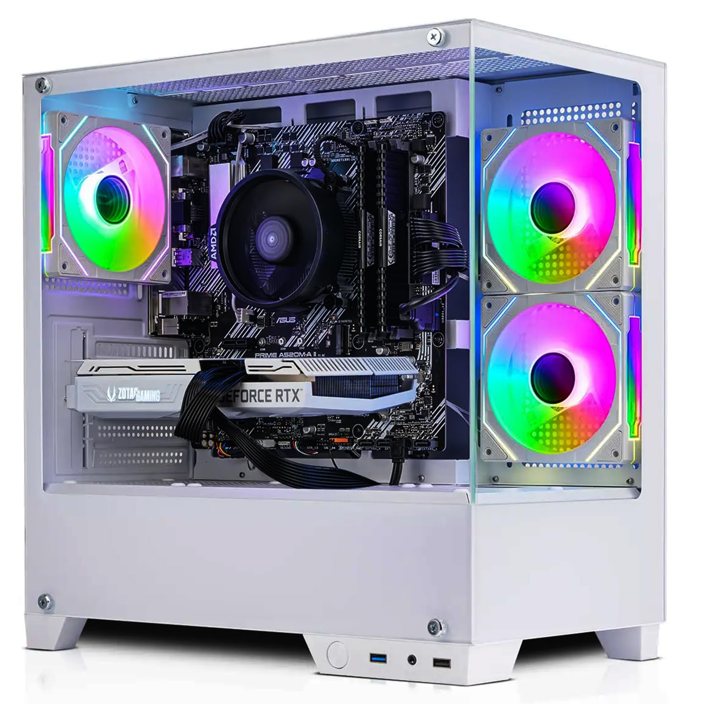 ADMI Gaming PC • AMD Ryzen 7 5700X • NVIDIA RTX 5060 8GB GDDR7 • 16GB 3200MHz DDR4 RAM • 1TB NVMe SSD • WIFI • VR Ready • Charger RGB Panoramic White Gaming PC Case • Windows 11 - Image 2