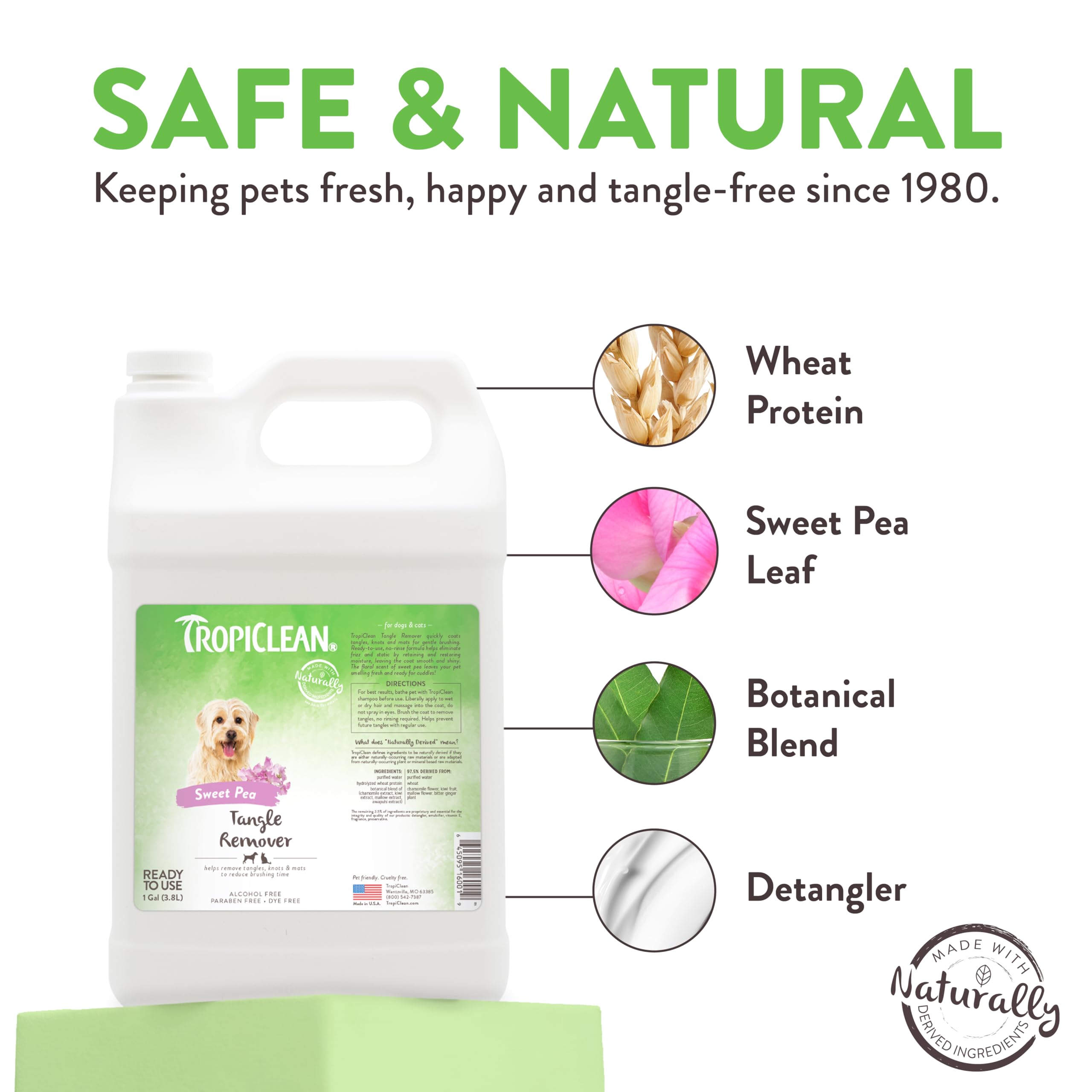 Amazon.com: TropiClean Sweet Pea Cat & Dog Detangler Spray