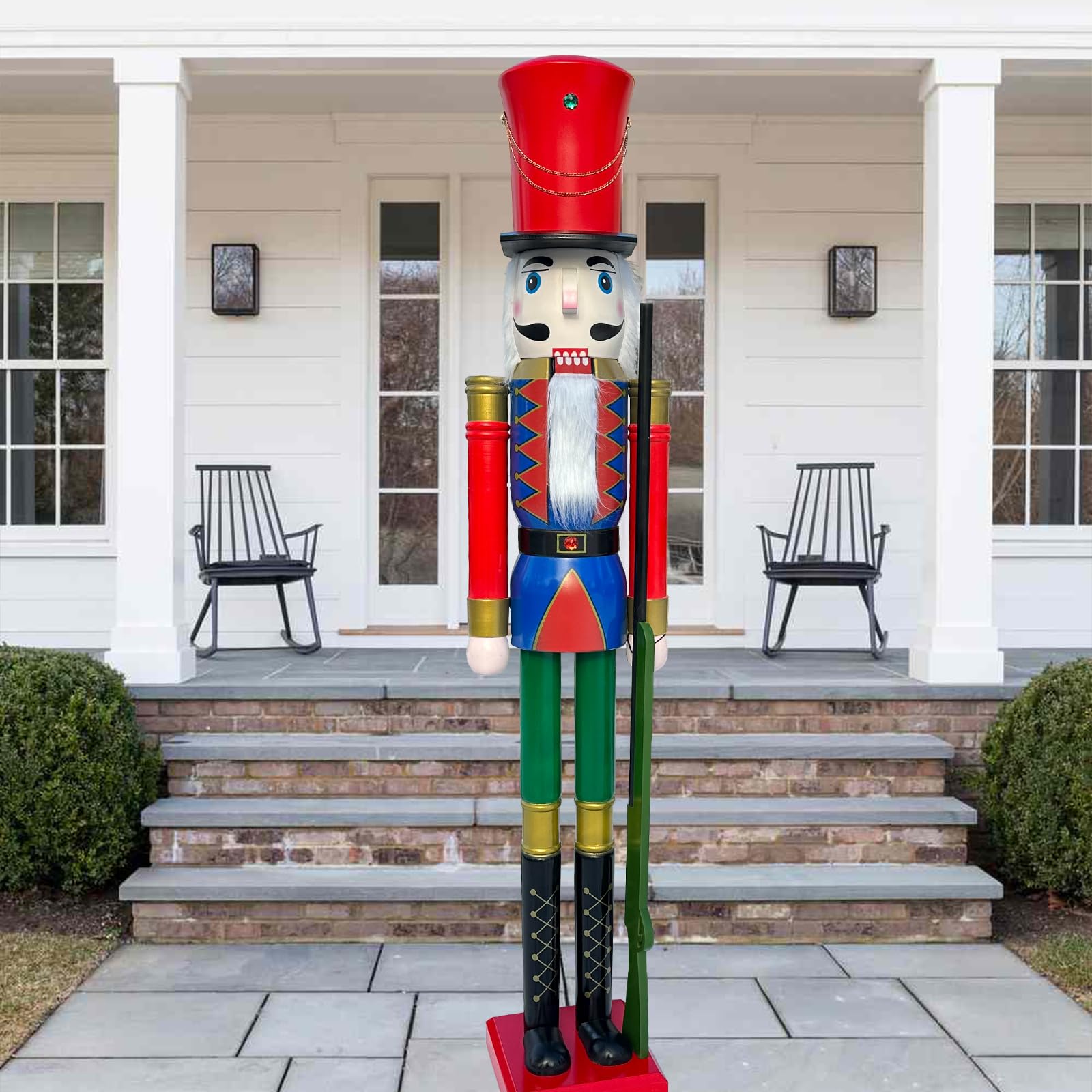 CDL Nussknacker-Soldat, Weihnachtsdekoration, Nussknacker-Figur, 121,9 cm, Rot